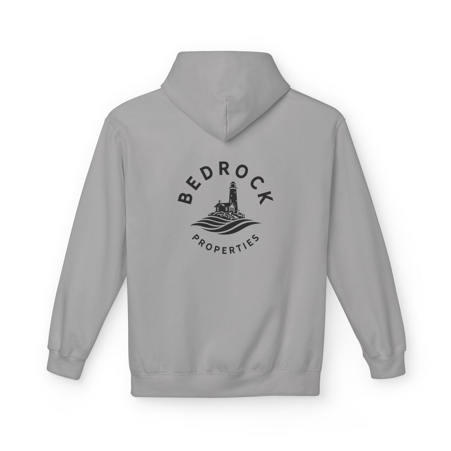 Bedrock Properties Lighthouse Hoodie — Coastal Real Estate Logo Pullover
