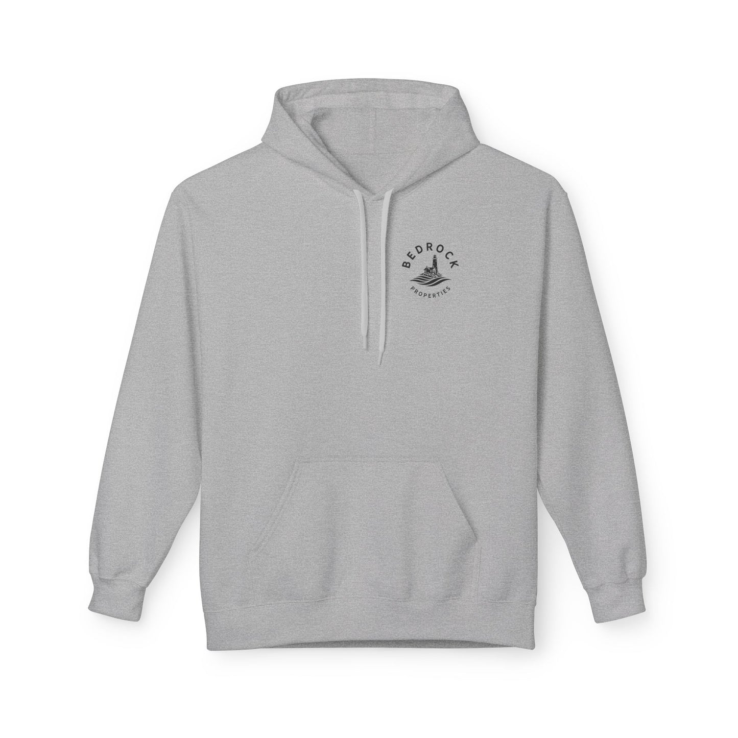 Bedrock Properties Lighthouse Hoodie — Coastal Real Estate Logo Pullover